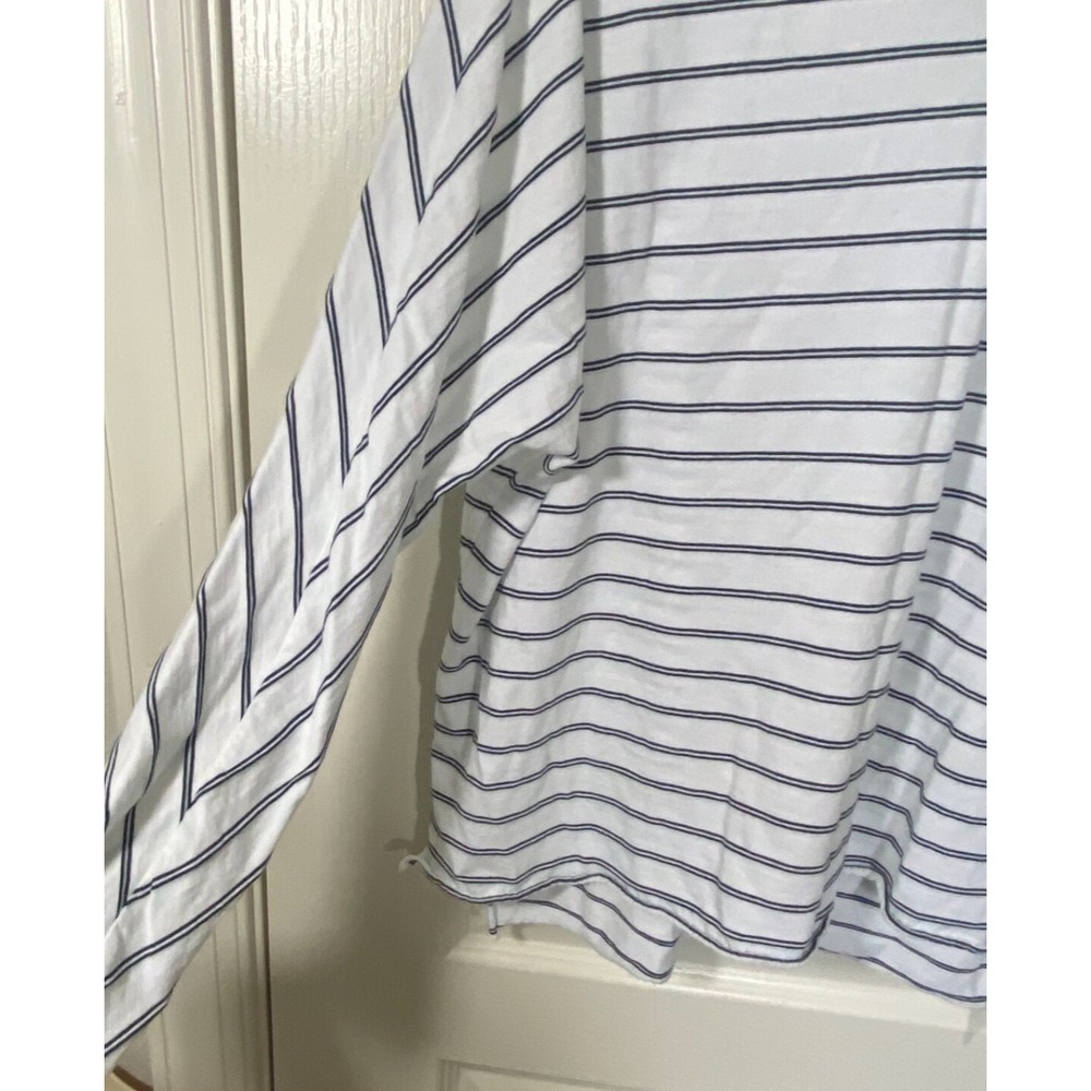 Frank & Eileen Tee Lab  Shirt Top Womens Small White Black Stripes Nautical - Picture 3 of 9
